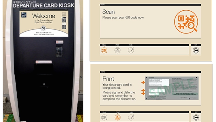 The kiosks to print the departure card. (Brisbane Airport)
