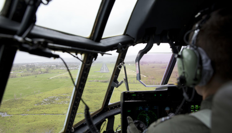 RAAF C130J Hercules near Port Vila Airport. (Defence)