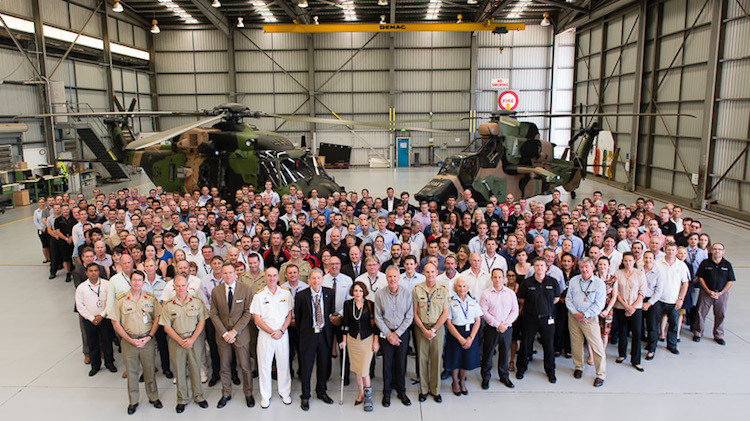 Staff at the Airbus Group Australia Pacific and the Defence Materiel Organisation joint support centre at Brisbane Airport. (Airbus)