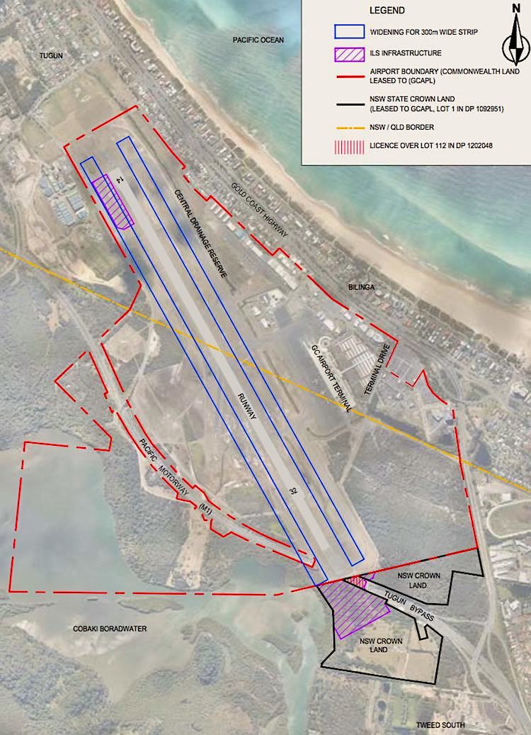 The proposed ILS installation at Gold Coast Airport. (Gold Coast Airport/Airservices)