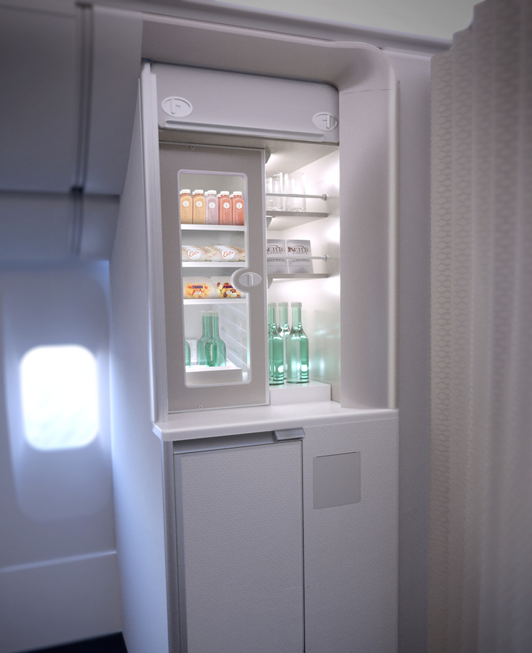 The premium economy bar has given way in favour of a "larder". (Virgin Australia)