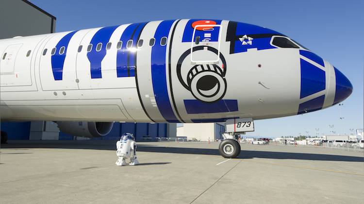 ANA Boeing 787-9 with a special R2-D2 livery. (ANA/Boeing)