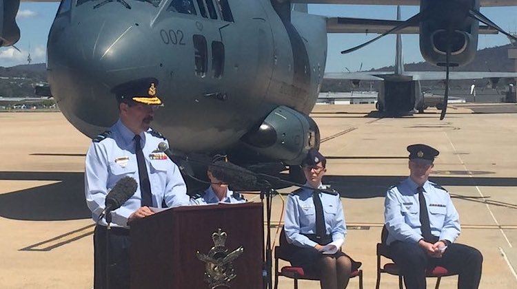 Chief of Air Force, Air Marshal Leo Davies launching Air Force 2021 in Canberra. (Defence/Twitter) 