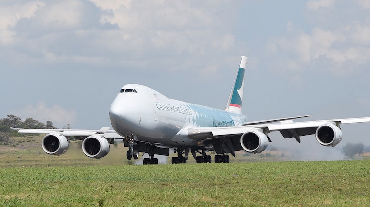 Lenn Bayliss Cathay Pacific 747-8 arrival Wellcamp Airport 223 Nov 15-10