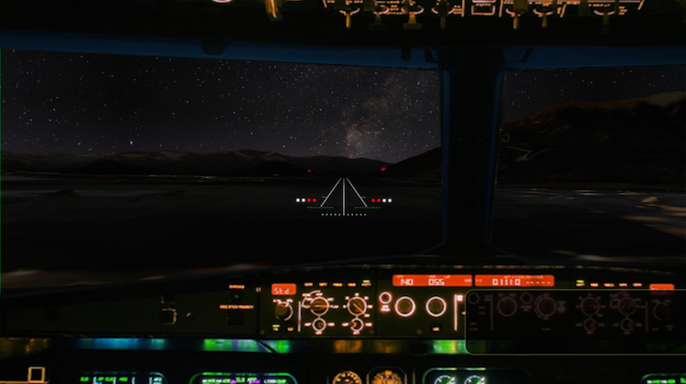 A supplied image of a simulated evening approach into Queenstown Airport. (Queenstown Airport Corporation)