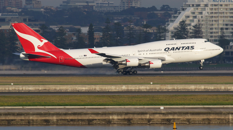 A file image of Qantas Boeing 747-400ER at Sydney Airport