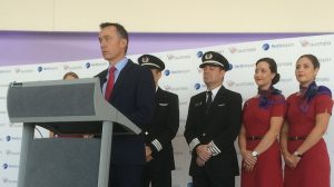Perth Airport chief executive Brad Geatches speaking at the opening of the Terminal 1 Domestic Pier. 