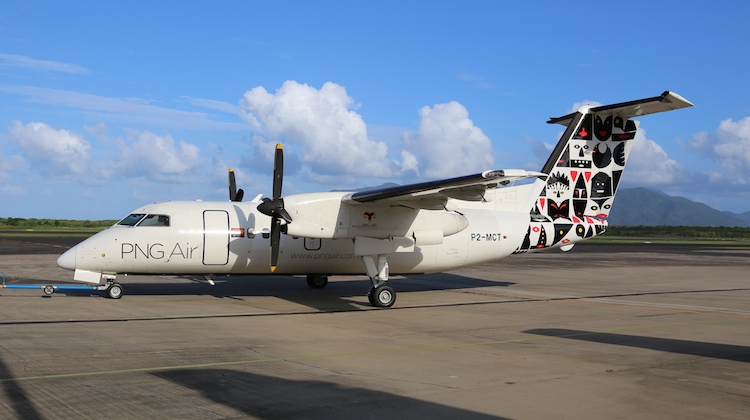 PNG Air Dash 8-100 P2-MCT at Cairns on December 3 2015. (Andrew Belczacki)