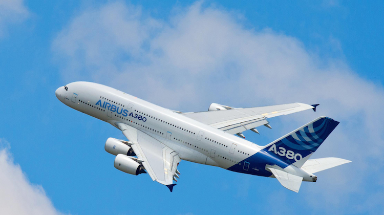 A file image of an A380 in Airbus livery. (Airbus)