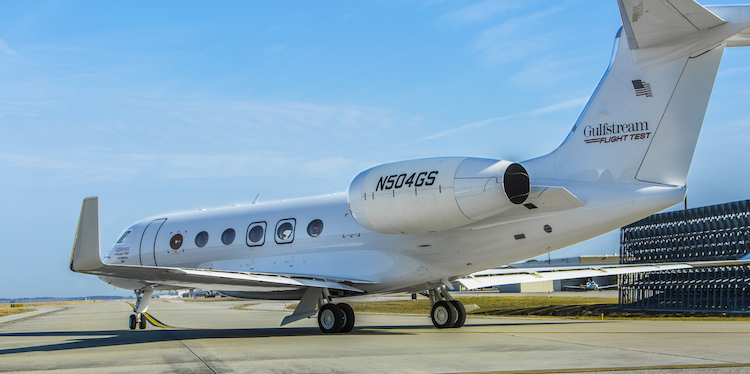 The G500s fourth test aircraft before its first flight, Saturday February 20. (Gulfstream)