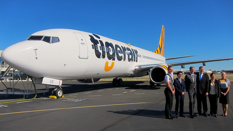 Tigerair Australia's first Boeing 737-800 at Melbourne Airport.
