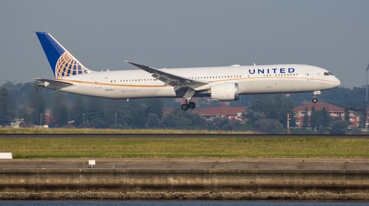United Boeing 787-9 N36962 at Sydney Airport on April 2. (Seth Jaworski)