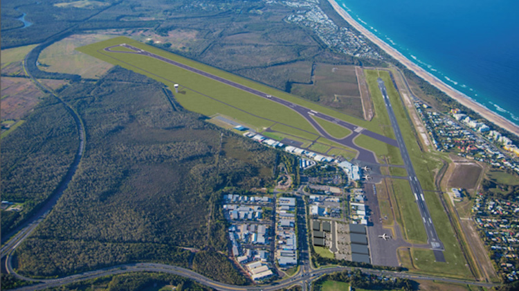 An artist's impression of a proposed new runway at Sunshine Coast Airport. (Sunshine Coast Airport)