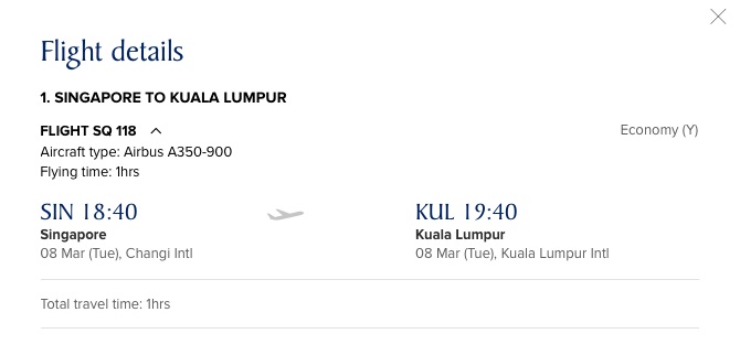 A screenshot from the Singapore Airlines website showing the airline's A350-900 first flight. (SIA)