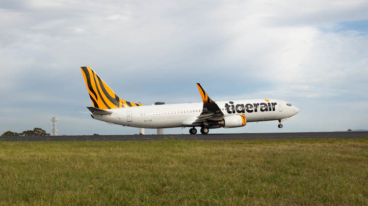 Tigerair Australia Boeing 737-800 VH-VOR operating the airline's inaugural flight Bali. (Tigerair Australia)