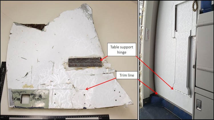 A comparison of the panel that was found. (ATSB)