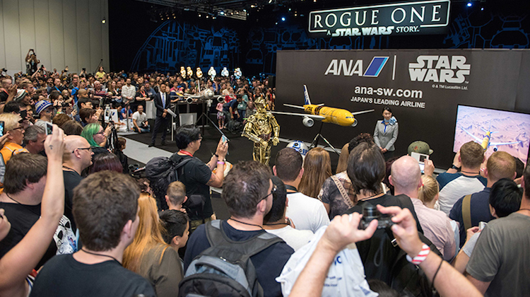 Some scenes from the ANA C-3PO launch in London. (ANA)