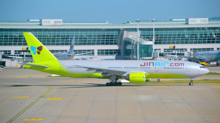 A file image of a Jin Air Boeing 777-200ER at Seoul (Incheon). (Alec Wilson/Wikimedia Commons)