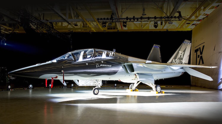The Boeing T-X at its official unveiling in 2016. (Boeing)