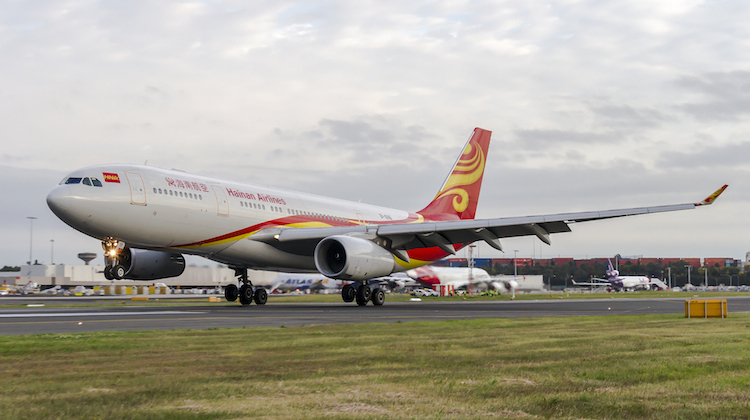 Hainan Airlines Airbus A330-200 B-6116 landing at Sydney Airport. (Sydney Airport)