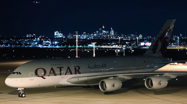 Qatar Airways Airbus A380 A7-APE at Sydney Airport. (Qatar Airways)