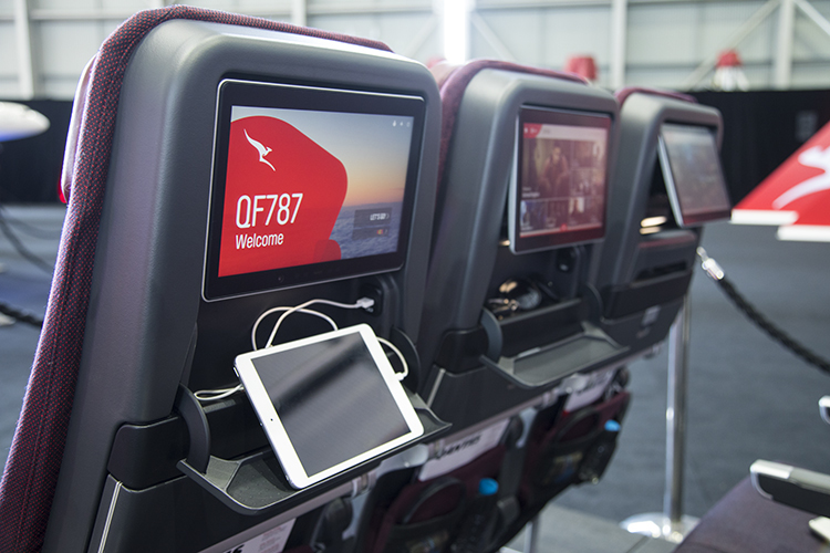 The new Recaro economy class seat to be installed on Qantas's Boeing 787-9. (Seth Jaworski) 
