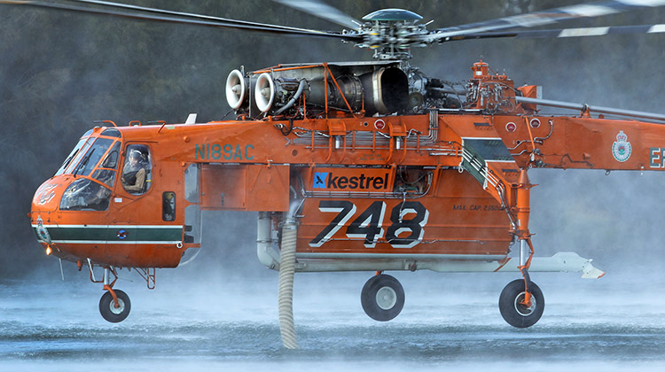 Erickson, the manufacturer and operator of the S-64 Air Crane fire attack helicopter, have filed for Chapter 11 bankruptcy. (Paul Sadler)