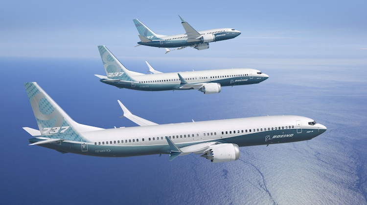 A supplied image of Boeing 737 MAX 7, 8 and 9 artwork. (Boeing)
