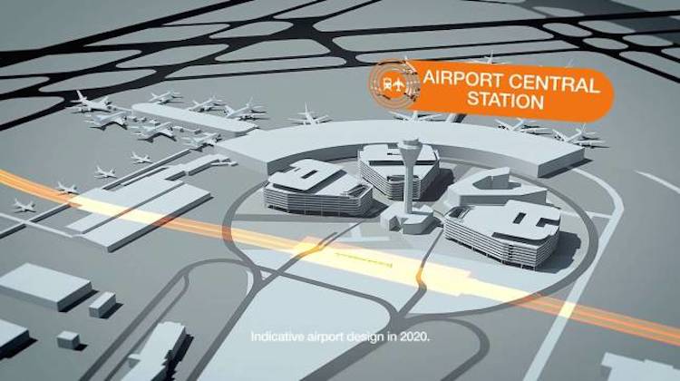 An illustration of where the new station will be situated at Perth Airport. (WA Government/Twitter)