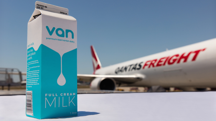 Qantas is planning a once weekly freighter service from Hobart to deliver milk to China in 2017. (Qantas)