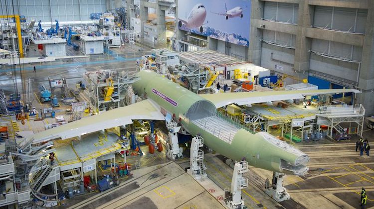 ntegration of the Beluga XL core airframe will be performed inside the two-section L34 building at Airbus’ Lagardère industrial zone in France, which is adjacent to Toulouse-Blagnac Airport. (Airbus)