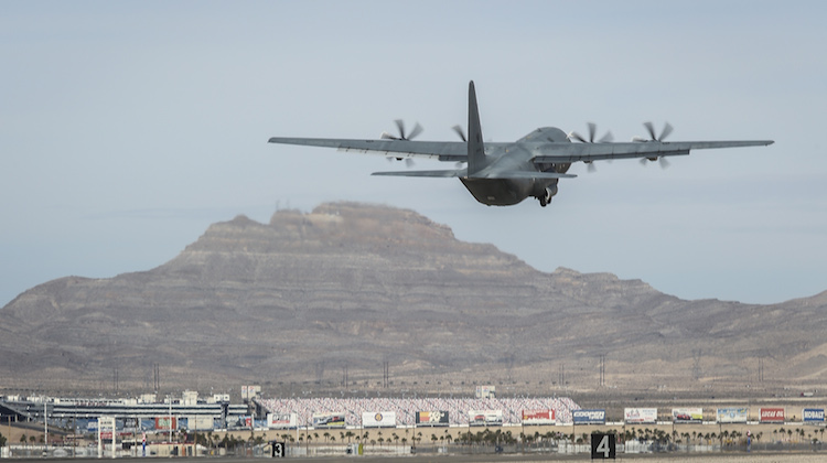 RAAF C-130J Hercules takes off Nellis Air Force Base during Exercise Red Flag 17-1. (Defence)