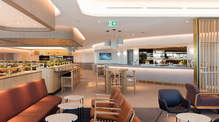 A supplied image of Qantas's new Brisbane domestic business lounge. (Qantas)