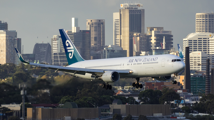 Air New Zealand NZ105, operated by Boeing 767-300ER ZK-NCI, arrives at Sydney Airport. (Seth Jaworski)