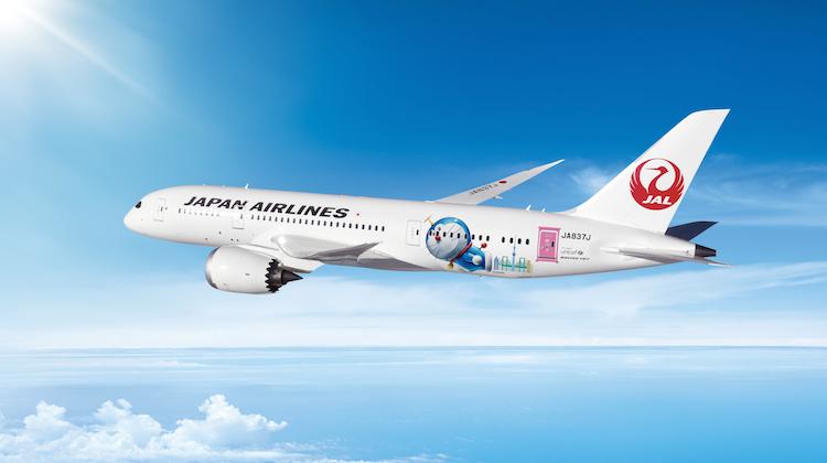A Japan Airlines Boeing 787-8 featuring a special Doraemon livery. (Japan Airlines)