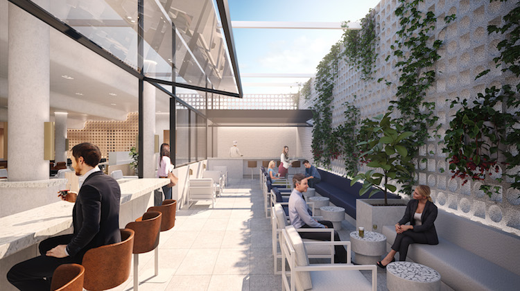 An artist's impression of Qantas's new Perth Airport lounge to be located in the Terminal 3/4 precinct. (Qantas)