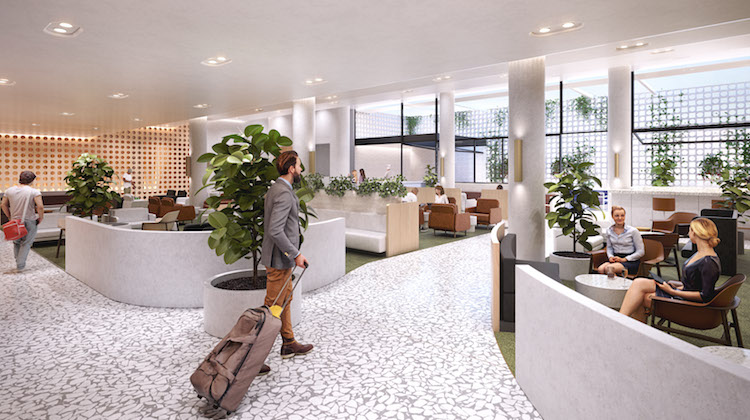An artist's impression of Qantas's new Perth Airport lounge to be located in the Terminal 3/4 precinct. (Qantas)