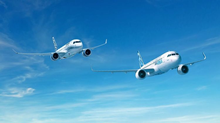 A supplied image showcasing Bombardier's CSeries and Airbus's A320. (Airbus/Bombardier)