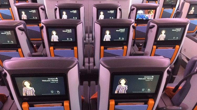 Singapore Airlines new premium economy class on board Airbus A380 9V-SKU. (Jordan Chong)