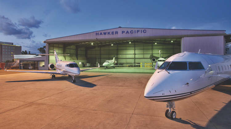 A file image of a Hawker Pacific hangar. (Hawker Pacific/Jet Aviation)