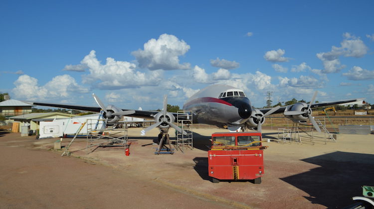 The Super Constellation with all four engines attached. (Qantas Founders Museum)