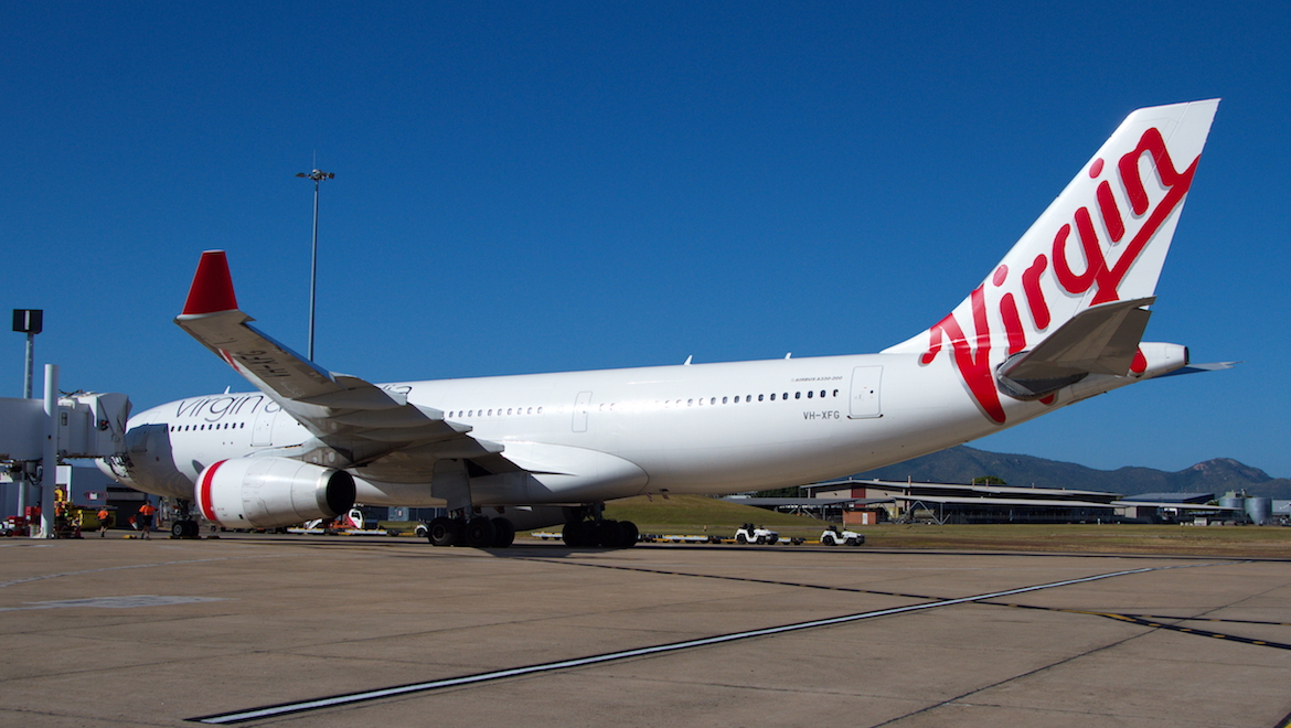 Virgin Australia Airbus A330-200 VH-XFG at Townsville Airport on May 6 2018. (Dave Parer)