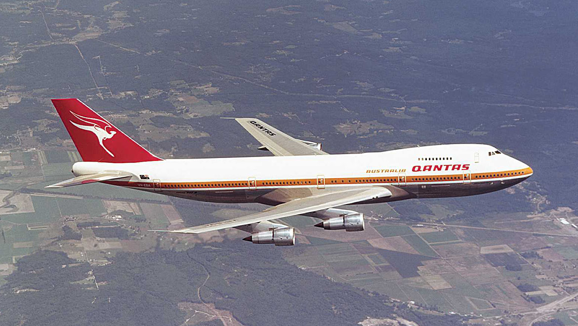 Where it began – the first Qantas 747 was 747-238B VH-EBA City of Canberra delivered in 1971. (Qantas)