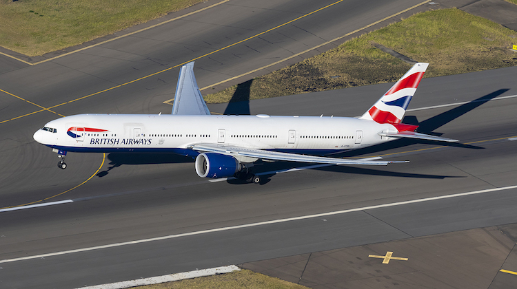 British Airways' Boeing 777-300ERs have 14 seats in first class, 56 in business, 44 in premium economy and 185 in economy for a total of 299. (Seth Jaworski)
