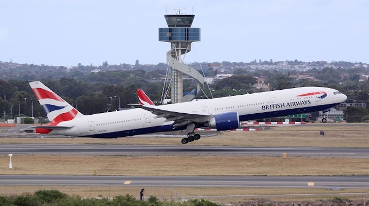 A file image of a British Airways Boeing 777-300ER at Sydney Airport. (Andrew McLaughlin)