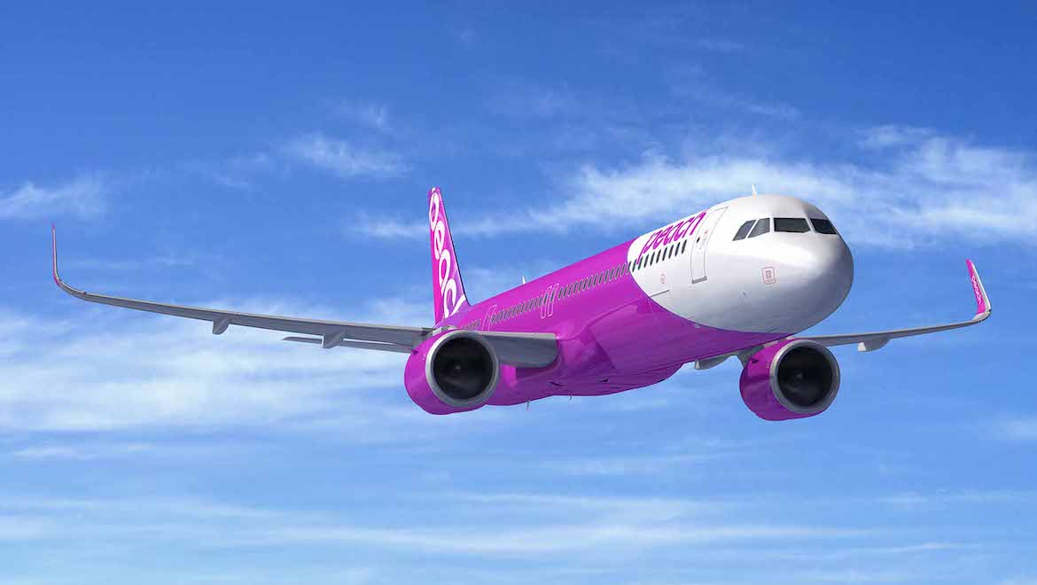 An artist's impression of an Airbus A321neo in Peach livery. (Airbus)