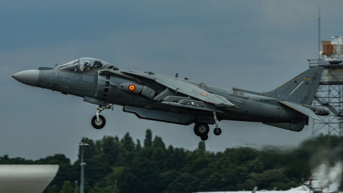An AV-8B Harrier from the Spanish Navy was a welcome visitor. (Mark Jessop)