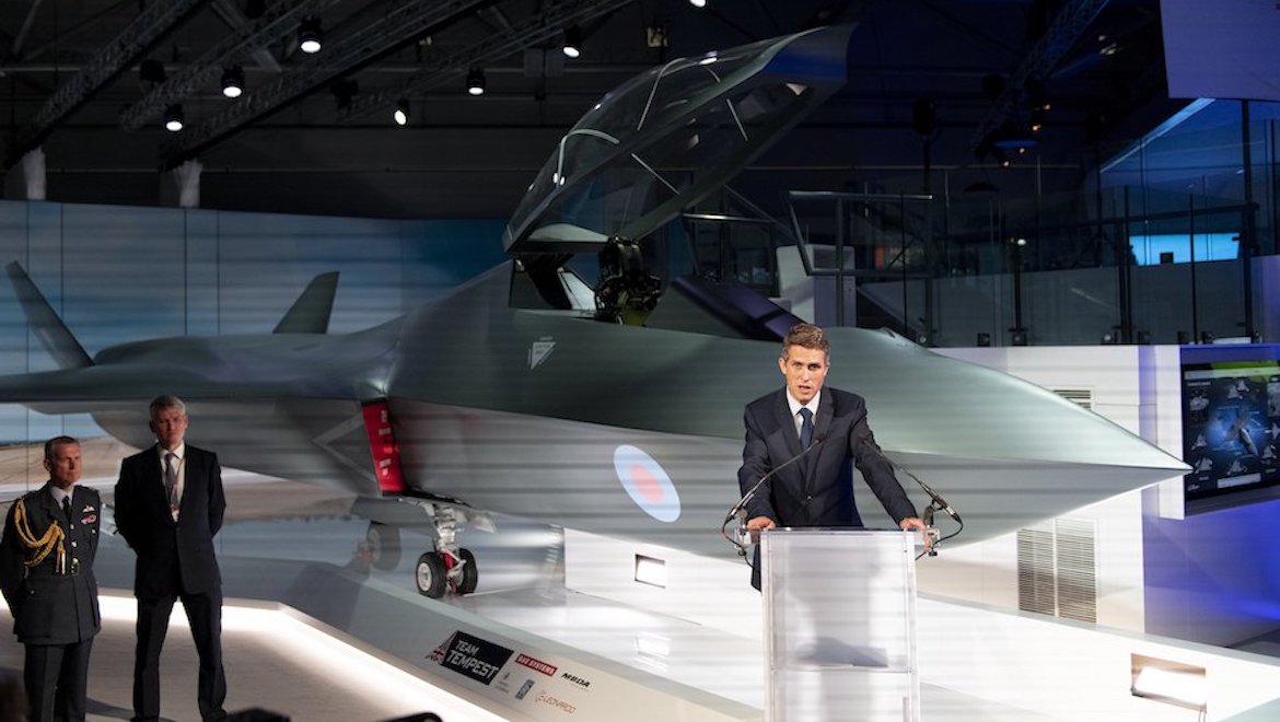 UK Defence Secretary Gavin Williamson launches Combat Air Strategy at Farnborough International Air Show. (UK Ministry of Defence)