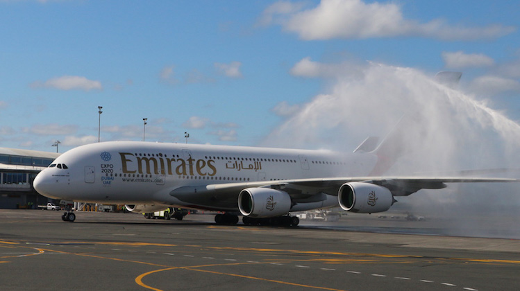 Emirates Airbus A380's inaugural Auckland-Dubai flight. (Mike Millett)
