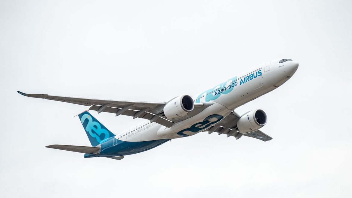 Airbus A330-900 flying display on Day 1 of Farnborough 2018. (airbus)